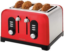 Cookworks Premium 4 Slice Toaster - Red.